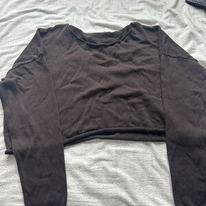 John Galt Long-Sleeve Cropped Sweater